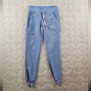 Figs Zamora Jogger Scrub Pants Womens Extra small Light Blue Medical Nurse Wear